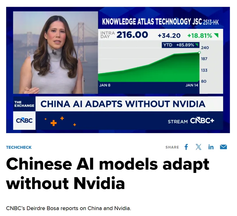 Reportaje de CNBC sobre la adaptación de la IA china sin Nvidia