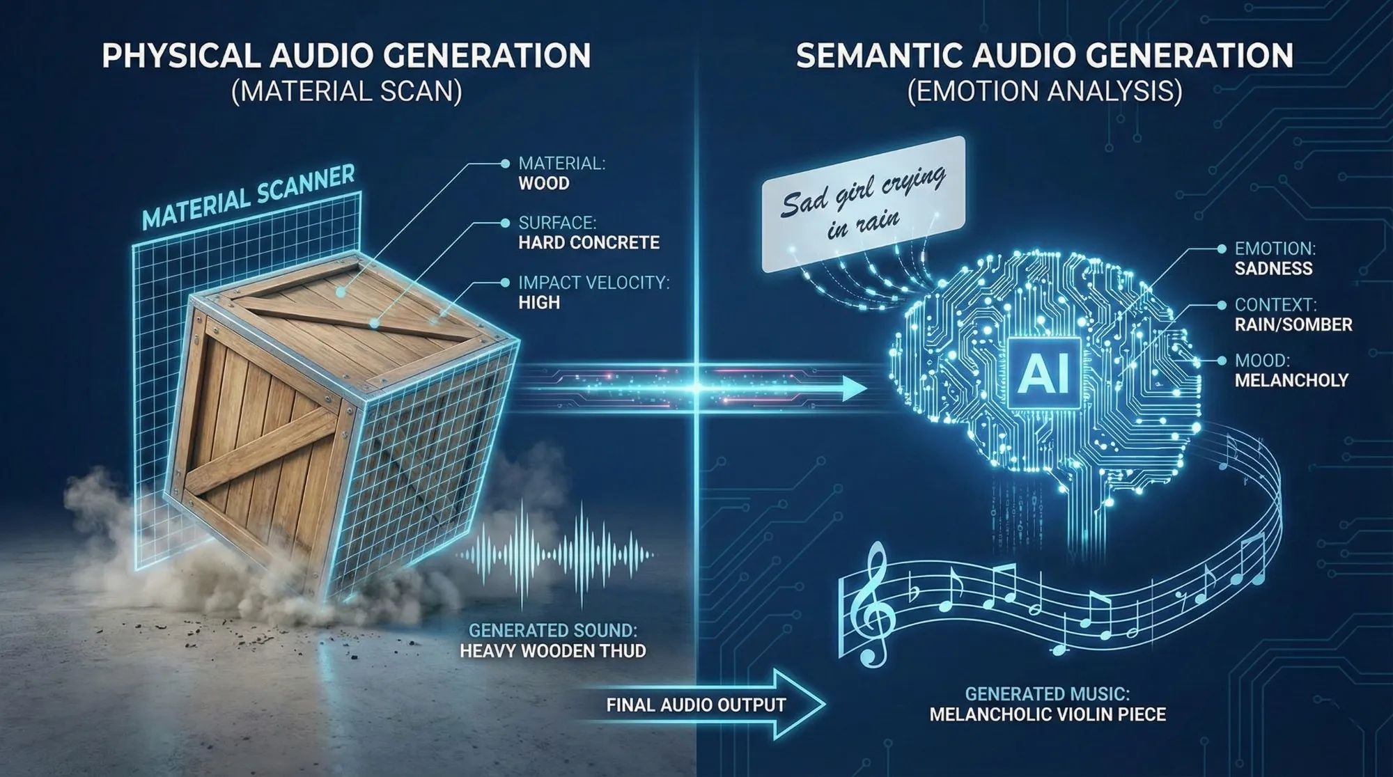 Confronto tra Generazione Audio Fisica vs Generazione Audio Semantica