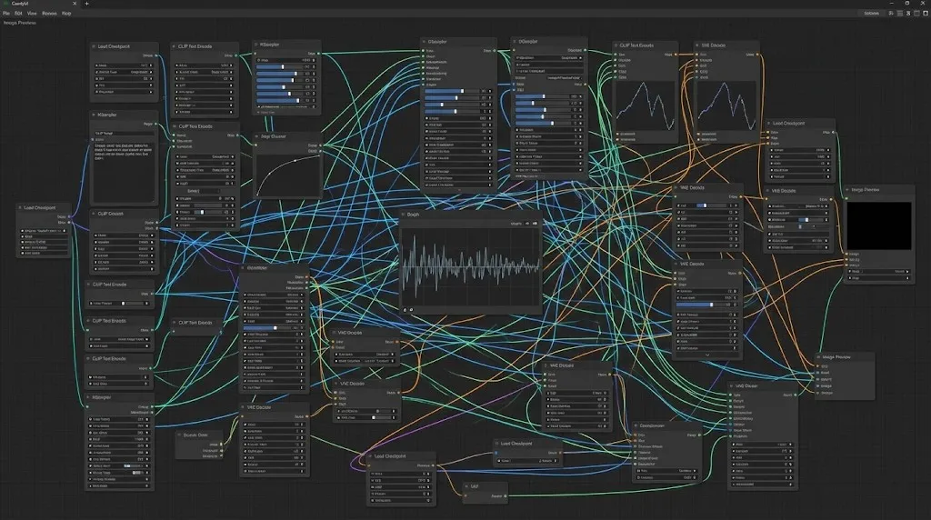 Screenshot des kompletten Z-Image Turbo ComfyUI-Node-Graphen